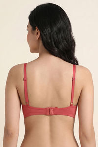 Zivame Double Layered Non Wired 3/4th Coverage Tshirt Bra - Faded Rose — thumbnail 4
